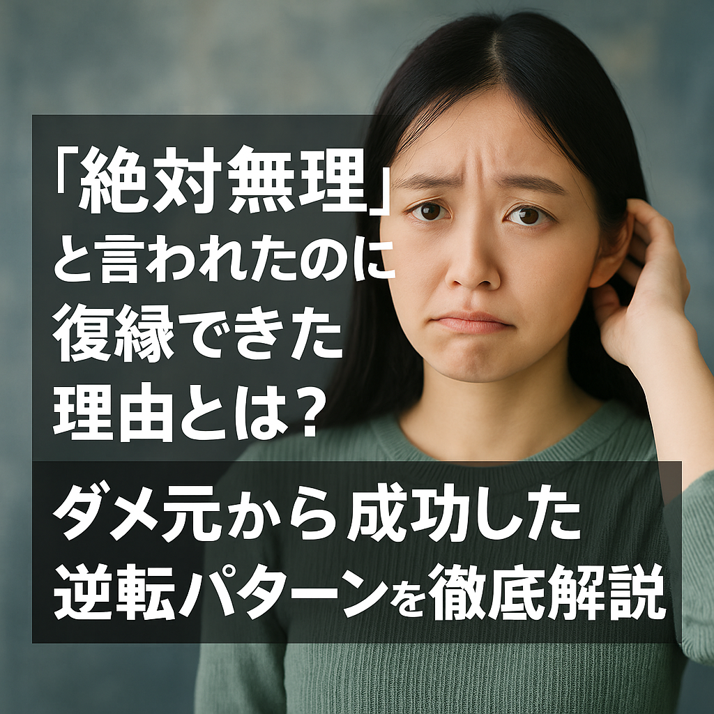 「絶対無理」と言われたのに復縁できた理由とは？ダメ元から成功した逆転パターンを徹底解説